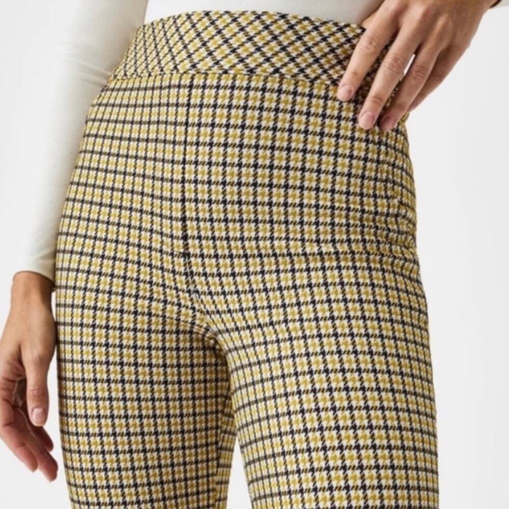 Spanx The Perfect Ankle Pants Kick Flare Size 1X Dijon Houndstooth Ponte Pull On - Picture 5 of 13